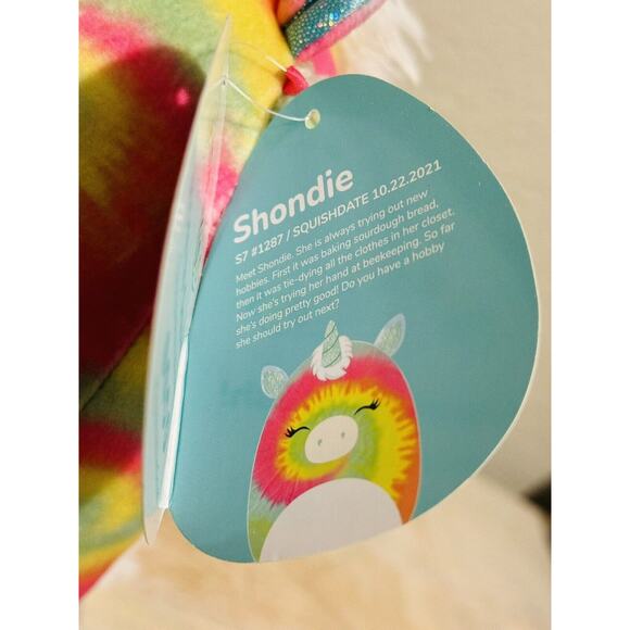NWT Squishmallows Shondie The Tie-Dye Unicorn 7" Plush Toy Stuffed Animal - Picture 7 of 7